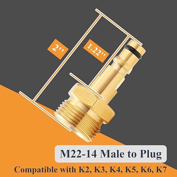 M MINGLE Pressure Washer Hose 50 FT x 1/4", Kink Resistant Power Washer Hose with M22-14 Male Thread to Plug, Compatible with Karcher K2 K3 K4 K5 K6 K7, 3600PSI