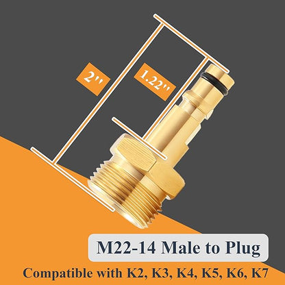 M MINGLE Pressure Washer Hose 50 FT x 1/4", Kink Resistant Power Washer Hose with M22-14 Male Thread to Plug, Compatible with Karcher K2 K3 K4 K5 K6 K7, 3600PSI