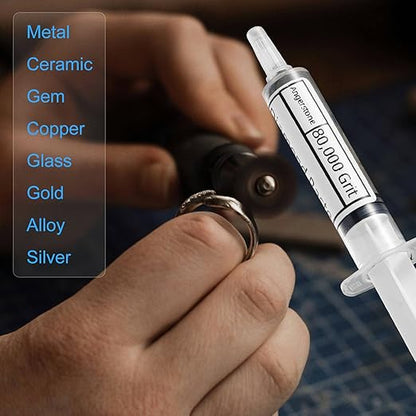 Angerstone Extra-Large 100g Diamond Polishing Compound Kit, 40% Concentration Lapping Compound 80,000 to 450 Grit, Diamond Stropping Compound for Metal, Glass Watch Jewelry Resin Marble Diamond Paste