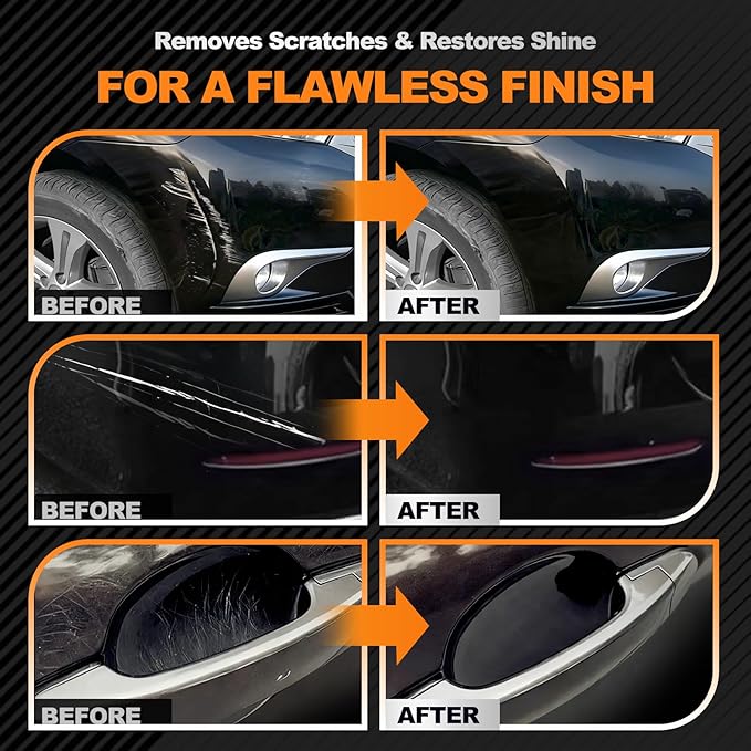 500ml Car Scratch Remover for Vehicles: Automotive Swirls Rrepair Eraser Restorer & Polishing with Buffer Pad - Scratch Eraser Kit for Light Scratches Oxidation & Water Spots (16.9 fl oz)
