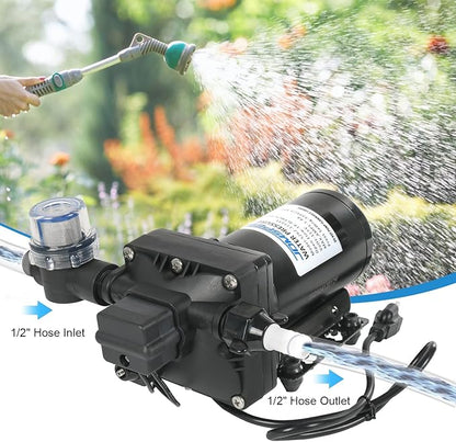 5.0 GPM 115V AC 55 PSI Revolution Water Pump with Pressure Switch Compatible with Camper, RV, Shower, Sprayer