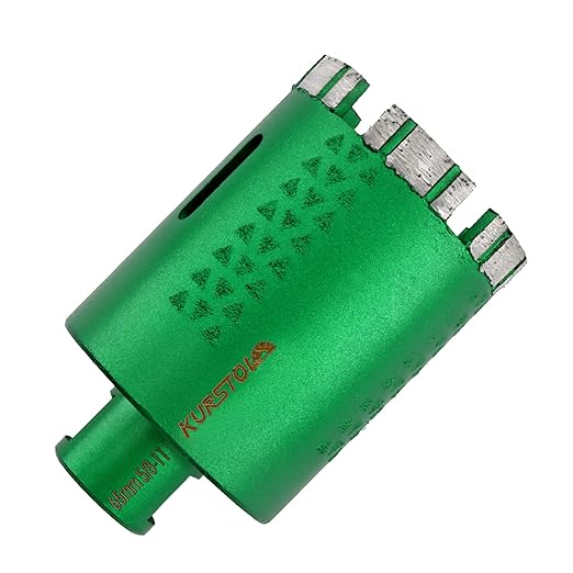 KURSTOL Diamond Core Drill Bits - 2-1/2 Inch with 58-11 Thread Granite Hole Saw Dry or Wet Drilling Hard Stone Marble Concrete Quartz Countertop Laser Welded Masonry Coring(65mm)