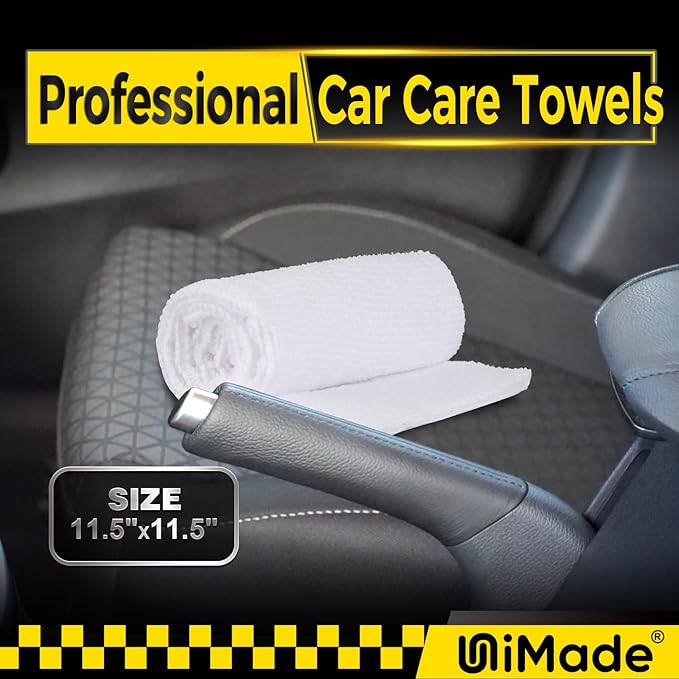 Microfiber Cleaning Cloth, 24 Pack Reusable Microfiber Towels for Cars Lint Free Cleaning Shop Towel Rags for Home Kitchen Automotive Bar Mechanic Restaurant Garage, 11.5"x 11.5", White