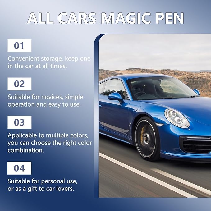 2PCS All Cars Magic Pen, Magic Car Scratch Remover Pen, Car Scratch Repair Pen Set, Simple and Fast, Long-Lasting Durability, Quick Fix for All Car Colors