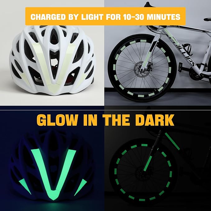 Extra Bright Glow in The Dark (Photoluminescent) Papers, Strong Adhesive, DIY Stickers for Stairs, Light Switch, Furniture, Night Safety, Wall, Ceiling and Bedroom Decoration, A5 Size* 6 Sheets