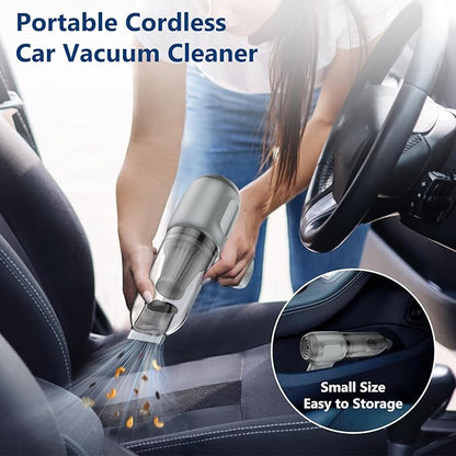 Fanisic Car Vacuum Handheld Vacuum Cleaner/Air Duster, 15000PA Strong Suction with Brushless Motor, Rechargeable Dust Buster/Hand Pump Low Noise for Car Detailing Home Office Cleaning