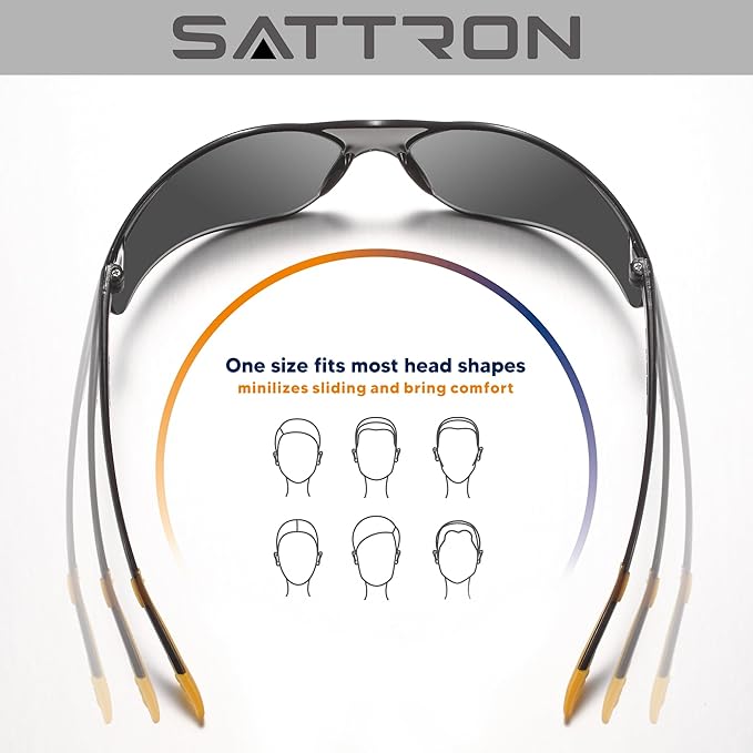 SATTRON Tinted Safety Glasses Bulk 48 Pack, Dark Smoke Lenses UV Protective Safety Sunglasses for Men Women, ANSI Z87.1 Scratch & Impact Resistant Eye Protection for Construction, Shooting, Lab