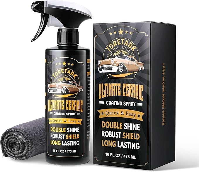 Real Ceramic Coating for Cars Polish (16 Fl Oz), Unmatched Shine Car Wax Coating Spray, No Pungent Smell, Quick Detailer Spray Wax, Lasts 50+ Washes Car Paint Sealant