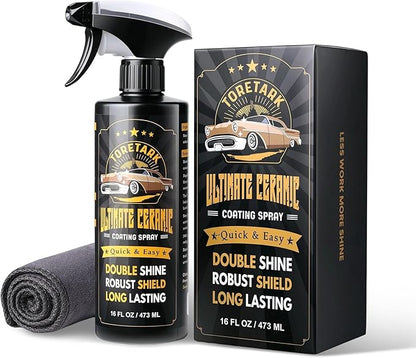 Real Ceramic Coating for Cars Polish (16 Fl Oz), Unmatched Shine Car Wax Coating Spray, No Pungent Smell, Quick Detailer Spray Wax, Lasts 50+ Washes Car Paint Sealant