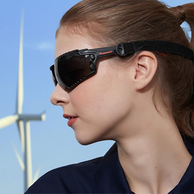 ProtectX Classic Safety Glasses, Anti-Fog Scratch Resistant Lenses, Protective Eyewear for Work, Indoor/Outdoor, ANSI Z87.1