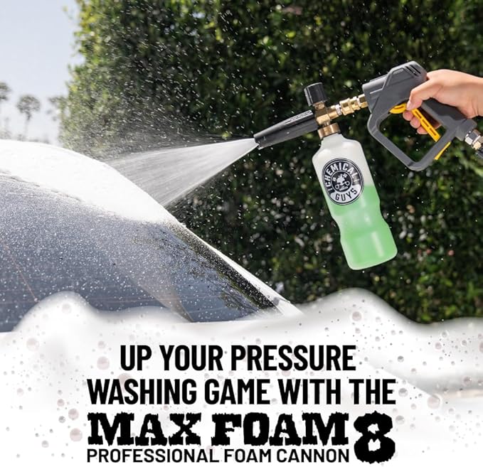 Chemical Guys CWS_402 Mr. Pink Super Suds Shampoo & Superior Surface Cleaning Soap, 128 fl oz (1 Gallon) + HOL144 TORQ Foam Cannon Snow Foamer , Works With Pressure Washer (2 Items)