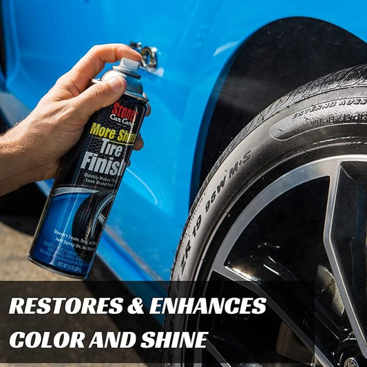 Stoner Car Care 91094 More Shine Tire Finish – Tire Shine Spray for a Deep Matte Black Finish with Long-Lasting Rain-Resistant Protection, Non-Greasy No Sling – 12 oz (Pack of 1)