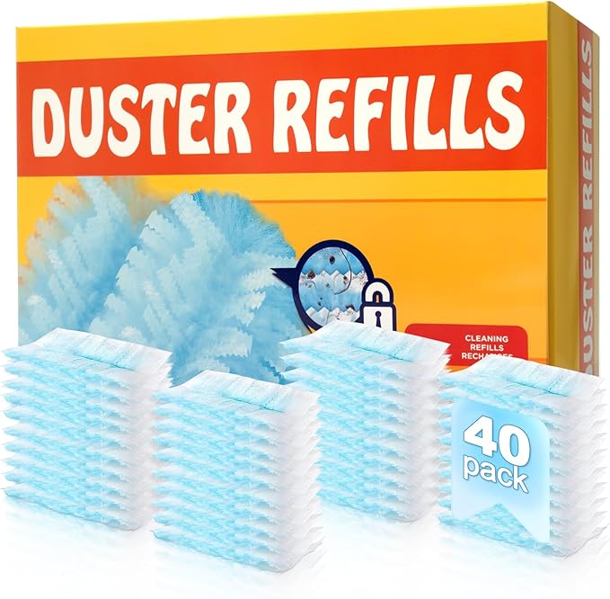 40 Count Electrostatic Duster Refills Replacement Head for Swiffer Dusters,Unscented Disposable Dusters for Cleaning Home, Blinds, Fans, Corners (Only Duster)