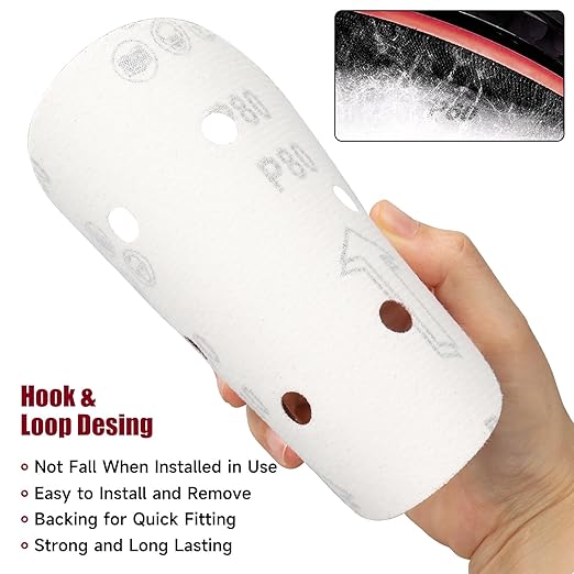 100 PCS 6 Inch Sanding Discs 150 Grit, 6 Hole Hook and Loop Sandpaper, Round Orbital Sand Paper Discs for Sander