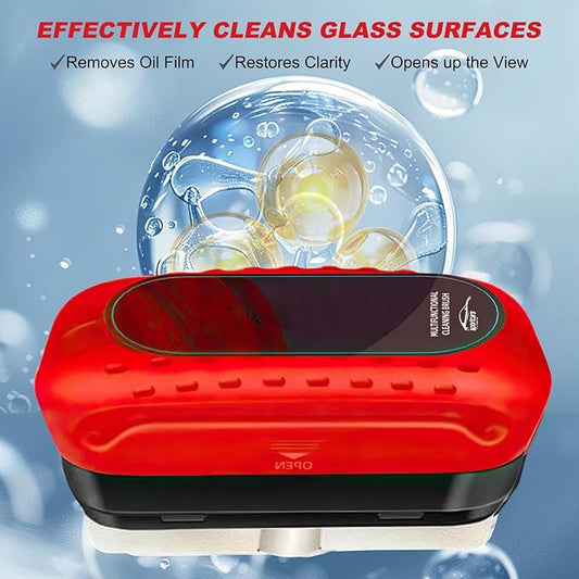 2Pcs Automotive Oil Film Cleaning Brush 2.0 with Refill, Universal Car Glass Oil Film Cleaner, New Glasses Coating for Windshield, Glass Cleaning Board Improves Clarity and Visibility