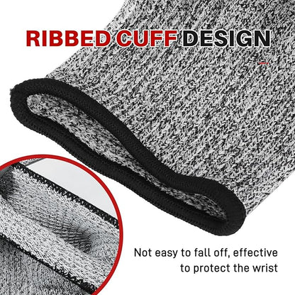 GOL-SIV Arm Protectors For Thin Skin And Bruising, Cut Resistant Sleeves For Men Women, A5 Level Farmer Sleeve For Gardening (Black & Grey, 2pairs, 11.8 In)