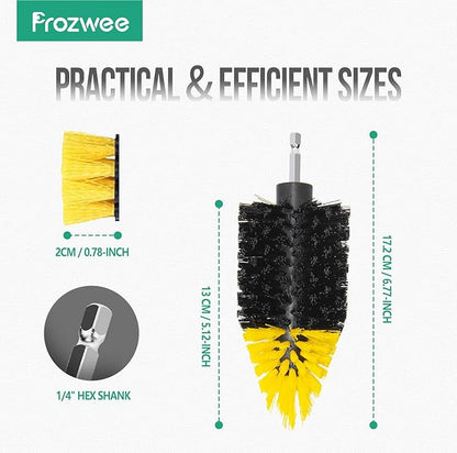 Prozwee 2PACK Tile Corner Drill Brush Set,with Extend Bar Which can Hold and Stabilize,Upgraded Brush Made to Tackle Corner Stains,Cleaning Corner of Grout, Tiles, Sinks,Bathroom,etc.