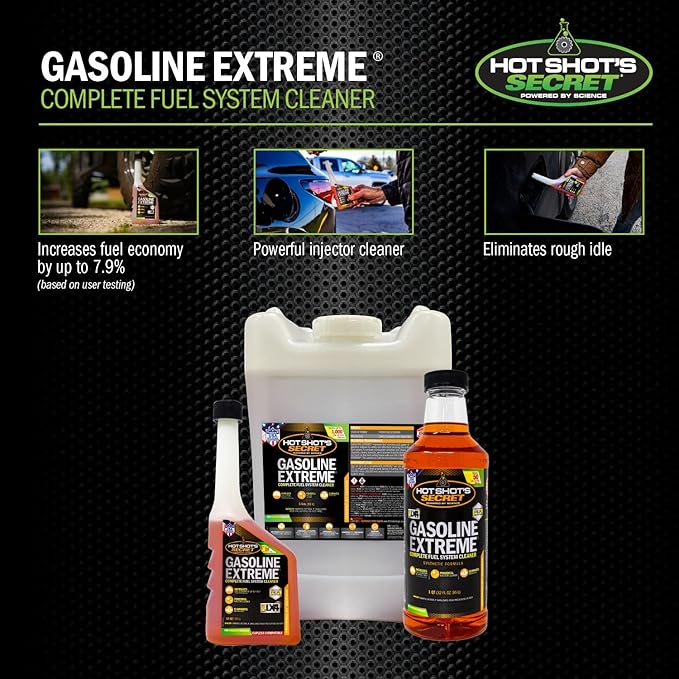 Hot Shot's Secret Gasoline Extreme 32 Oz, Concentrated Fuel System Cleaner, Fuel Additive for Gasoline Engines, Injector Cleaner - Increases MPG & Restores Engine Performance