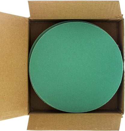 Dura-Gold Premium 5" Green Film Sanding Discs - 180 Grit (Box of 50) - Hook & Loop Backing Sandpaper Discs for DA Sanders, Finishing Medium Fine Cut Abrasive - Sand Automotive Paint, Woodworking Wood