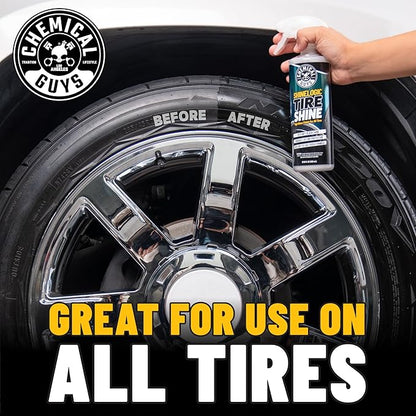 Chemical Guys ShineLogic Tire Shine Safe for Cars, Trucks, Motorcycles, RVs & More, Includes WonderWave Applicator Kit, 20 fl oz, 2 Pack