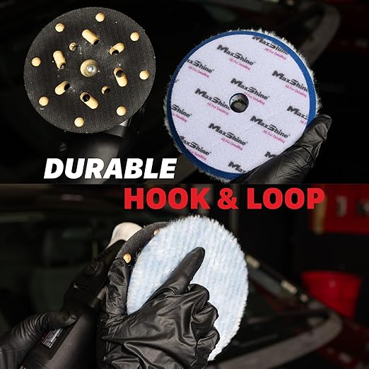 Maxshine 6” Universal Synthetic Wool Cutting Pad | Durable Hook & Loop Pad for Heavy-Duty Use | Professional Buffing Pad Compatible with DA & Rotary Polishers | Paint Correction & Defect Removal