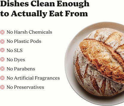 Pronounce Dishwasher Detergent - Cleaner Ingredients, Fragrance Free - Ultra Concentrated Dish Soap, Cuts Grease and Grime, Dishwasher Pods Alternative (Residue-Free). (160 Loads, Unscented)