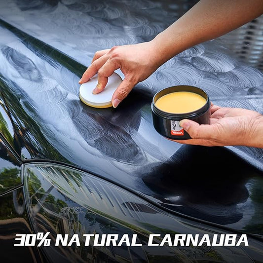 Ceramic-Boosted Carnauba Wax Paste - Triple-Layer Shield, Dust Repellent & Deep Gloss (200g w/Applicator)