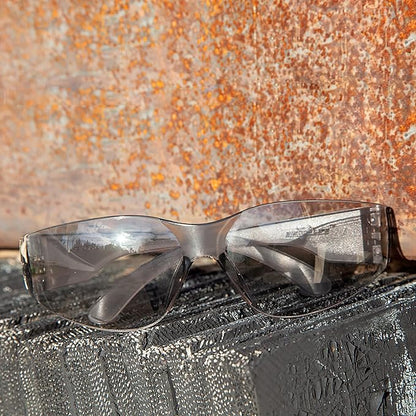 BISON LIFE Safety Glasses - Scratch Resistant Wrap Around Eyewear, Polycarbonate ANSI Z87.1 Impact Resistant Lens