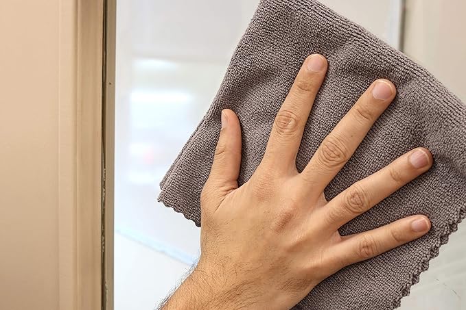 Arkwright SmartEdge Microfiber Cleaning Cloths - (Pack of 12) Thick Edge Less Dish Drying Towel for Car, Polishing, Washing, and Auto Detailing, 16 x 16 in, Grey