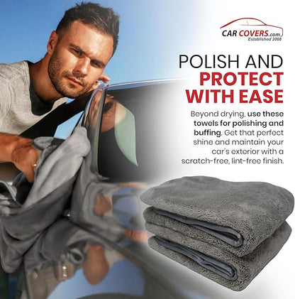 Platinum Microfiber Towels for Cars Extra Large Towel Set of 2 Drying Towels with Maximum Absorbency, Scratch Free Wash Towels for Detailing, Microfiber Cleaning Cloth Towel Kit