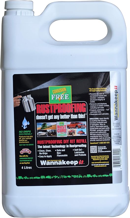 Corrosion Free Rust Cure Formula 3000 – 1 Gallon Jug – No-Drip Rust Inhibitor & Undercoating for Cars, Trucks, Tractors, Snowblowers, Lawn Mowers – Stops & Prevents Rust