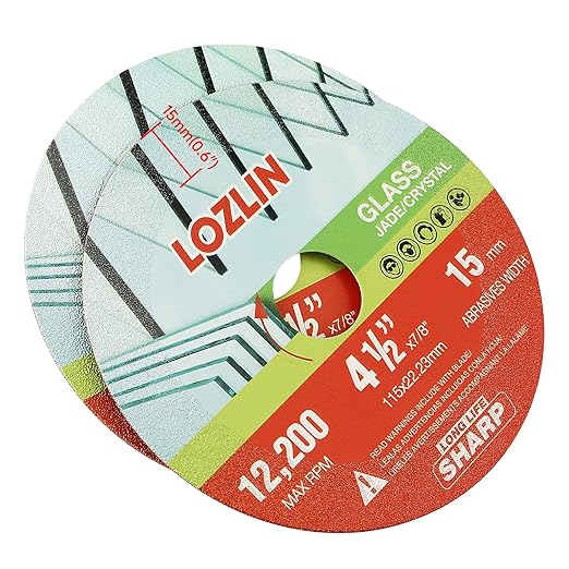 LOZLIN 3-Pack 4.5" Diamond Multi-Purpose Saw Blades - Heavy Duty Angle Grinder Discs for Cutting Marble/Quartz/Stone/Tile/Metal/Plastic (Nano-Diamond, 3)