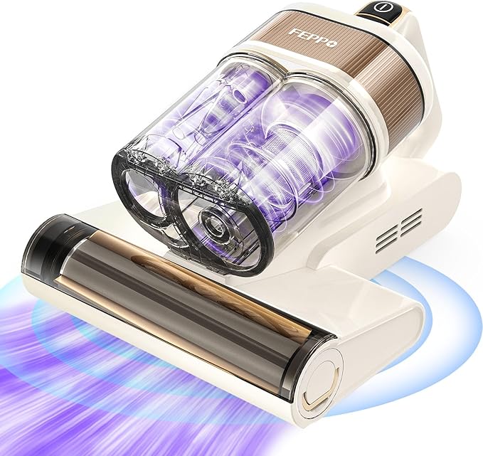 FEPPO 4-in-1 Mattress Vacuum Cleaner PRO, 16KPa Handheld Vacuum with UV-C Light, 40,000 Beats/Min Tapping, 140°F Hot Air, HEPA Filter for Bed, Sofa, Crib (Corded, 550W)