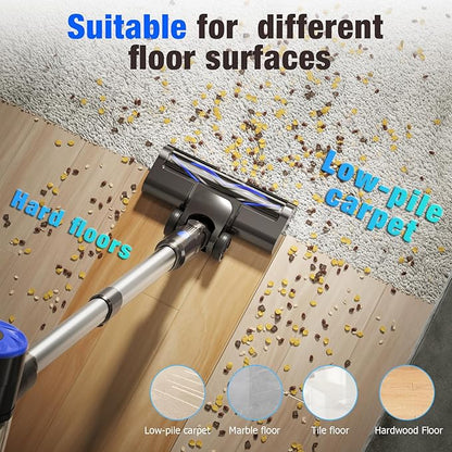 AIRDIYA Cordless Vacuum Cleaner, Upgraded 40Kpa Stick Vacuum Cleaners for Home, 8 in 1 Lightweight with Self-Standing, 1.5L Dust Cup & Anti-tangle, Rechargeable Vacuum for Hard Floors Carpets Pet Hair