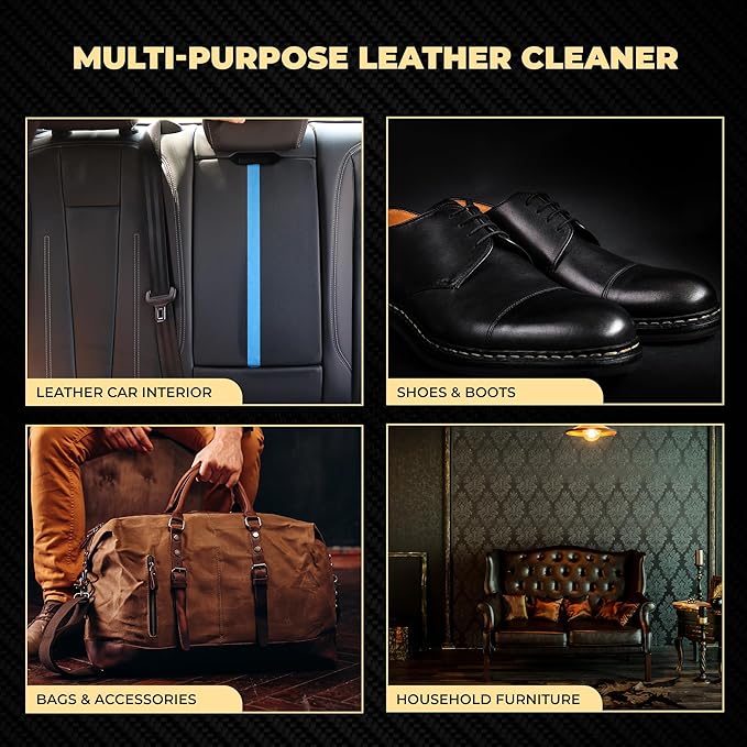 Nexgen Car Leather Cleaner - Quick Spray Car Interior Cleaner and Leather Restorer - Gentle Liquid Formula, Multi-purpose Leather Cleaner For Car, Couch, Boots, Purses, and More (16 Oz)