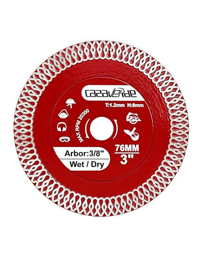 Casaverde 2 Pcs of 3"/76mm Diamond Blade with 3/8" Arbor for Cutting Ceramic Tile,Stone Tile