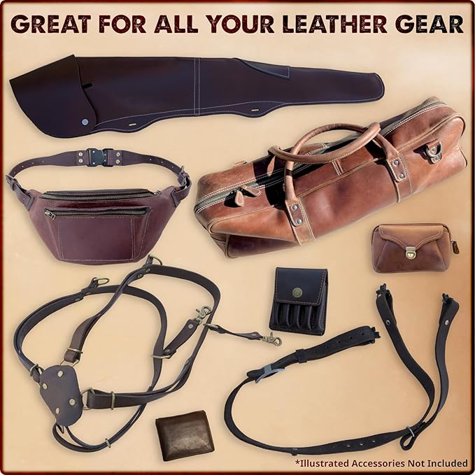 Brimshiner Leather Conditioner - for Heavy Duty Leather Gear, Boots, Bags, and More (8.5 fl oz)