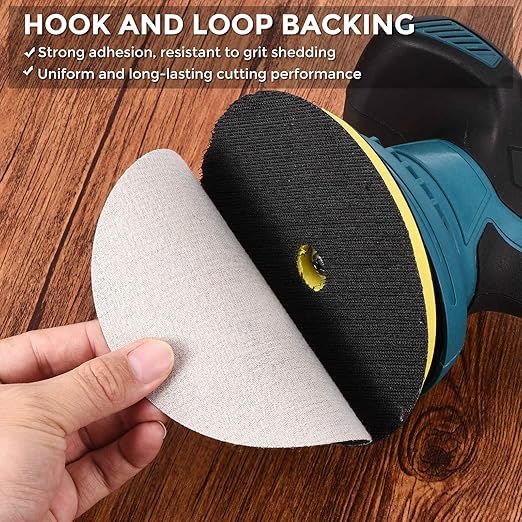 Kozelo 30 Pcs Sanding Discs 6 Inch 400 Grit Hook and Loop Orbital Sandpaper Suitable for Metal Wood Furniture DIY Grinding and Polishing, Black