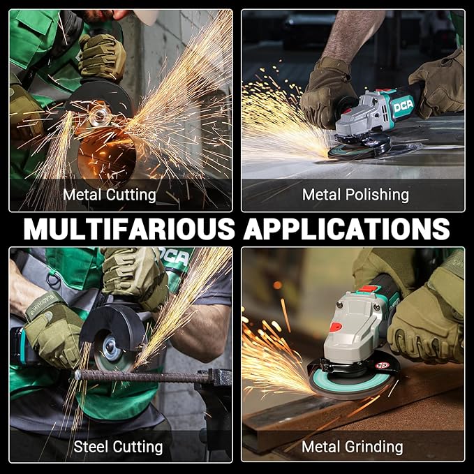 DCA Cordless Angle Grinder 20V 4-1/2 inch, 8500RPM Brushless Motor, Power Angle Grinder (Only Tool)