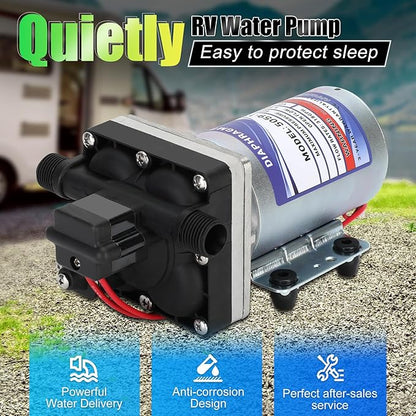 5059-1310-D011 5.3 GPM Automatic Demand 12VDC Diaphragm Pump with 60 PSI Built-In Pressure Switch, Viton valves, Self-Priming & 1/2" NPTF Port