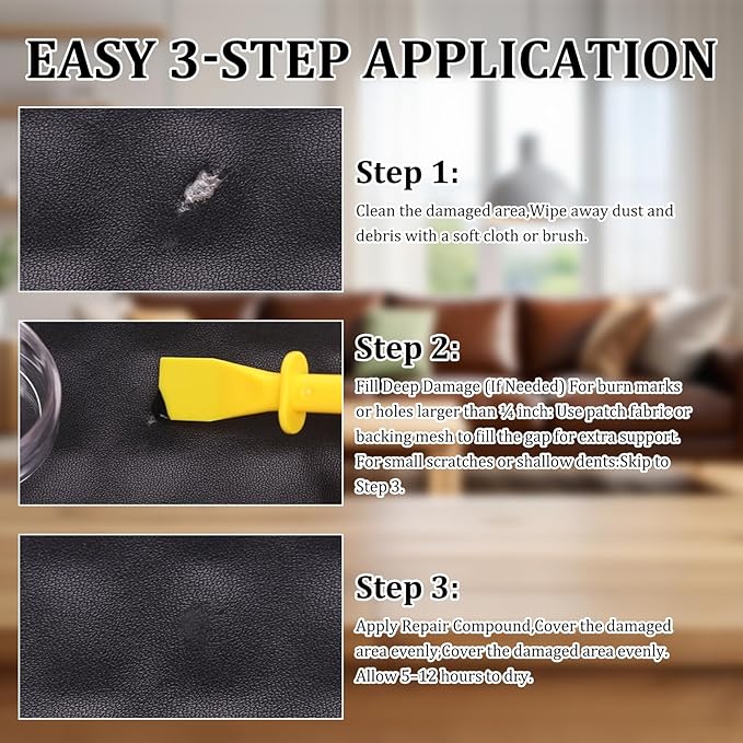 SIHOOPE Car Leather Repair Kit for Furniture, Vinyl Repair Kit for Car Interiors Seat,Fixes Tears, Holes, Scratches and Peeling, Restores Faux, Artificial, and Genuine Leather (Ten Colors)