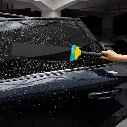 NEWISHTOOL 3 PCS TPU Rubber Squeegee with Different Hardness Blade, All Purpose Window Cleaner Tool Snow Scraper Tool Car Squeegfee Vinyl Wrap Tool Window Tint Squeegee Water Remover