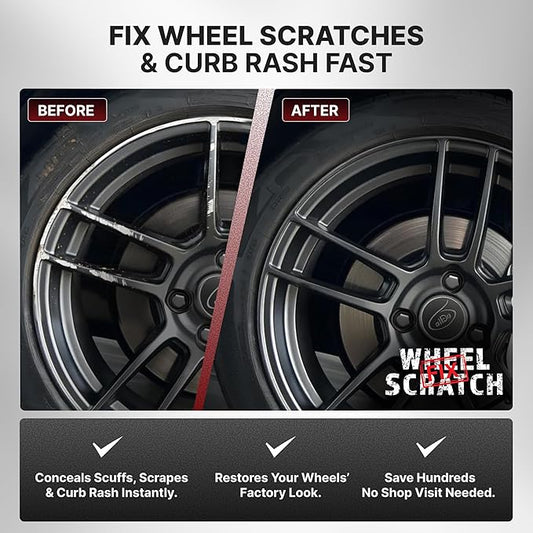 Wheel Scratch Fix® Grey Magic Car Scratch Remover Pen - Alloy Wheel Touch Up Paint Pen for Cars, Curb Rash Removal with Fast-Drying & Long-Lasting OEM Finish, Vehicles Rim Repair Paint for Chip (Anthracite (Pen Only))