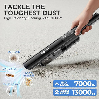 Apical Life Cordless Handheld Vacuum Cleaner, 13000Pa Strong Suction, Mini Vacuum with Charging Dock, 40 Mins Runtime, LED Light, HEPA Filter, One-Click Empty for Car Detailing and Home