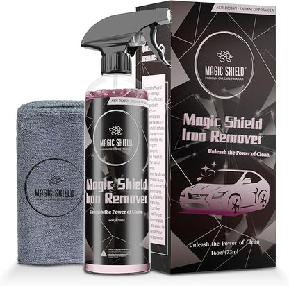 Iron Remover Spray for Cars 16oz - pH-Neutral Iron and Fallout Remover for Car, Motorcycle, RV & Boat | 5-Minute Reaction, Effective on Wheels & Paint | All-In-One Solution
