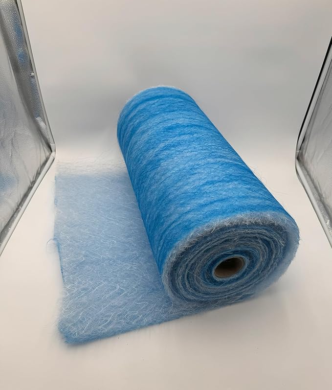 Paint Booth Exhaust Fiberglass Filter Roll, Blue/White Paint Arrestor for Spray Booth (24" x 100ft)
