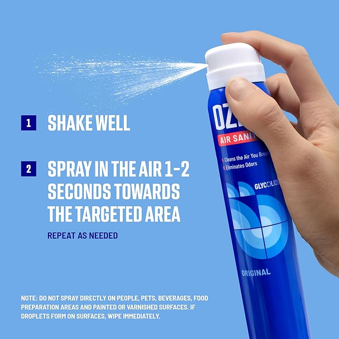 Ozium 0.8 oz. Air Sanitizer & Odor Eliminator for Homes, Cars, Offices and More, Citrus Scent, Pack of 6