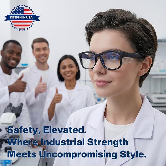 MORK&SUKY Safety Glasses with Side Shields，ANSI Z87.1 Certified Protective Eyewear for Work & Outdoor Use.