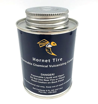 Hornet Tire Clear All Purpose Tire Repair Vulcanizing Cement W/Brush Top Can (8oz - Single)