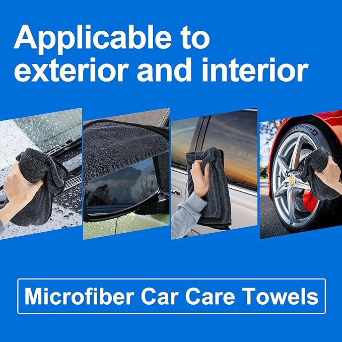 CICMOD Car Drying Towels 35"x24" Large Microfiber Towels for Car Detailing Gray - 2 Pack